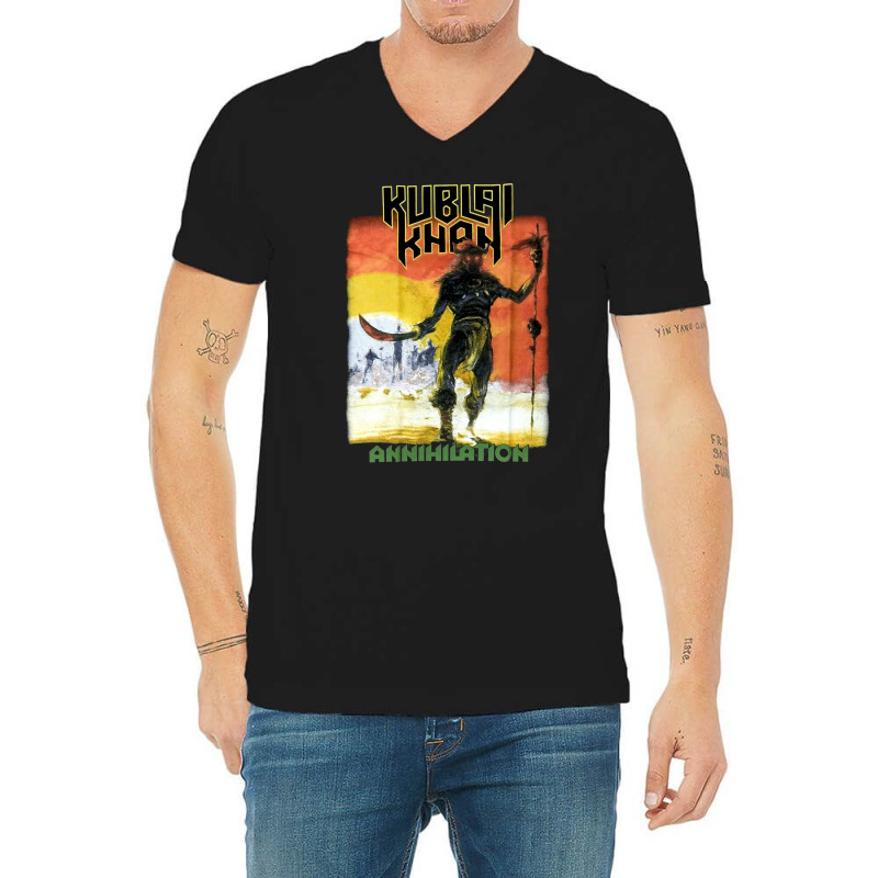 Kublai Khan, Kublai Khan Art, Kublai Khan Painting, Kublai Khan Vintag V-neck Tee | Artistshot