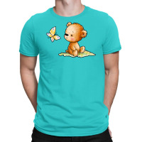 Drawing Of Cute Teddy Bear With Butterfly T-shirt | Artistshot