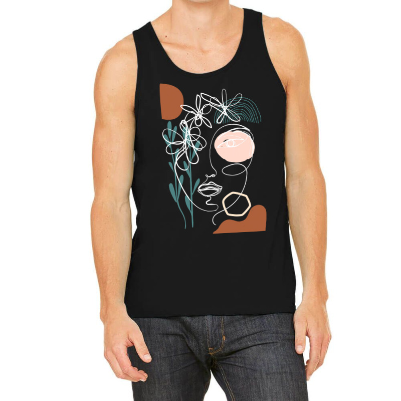 Line Art Face Abstract Art One Line Minimal Tank Top by home12 | Artistshot