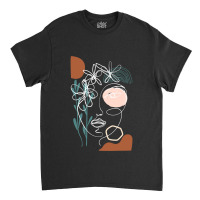 Line Art Face Abstract Art One Line Minimal Classic T-shirt | Artistshot