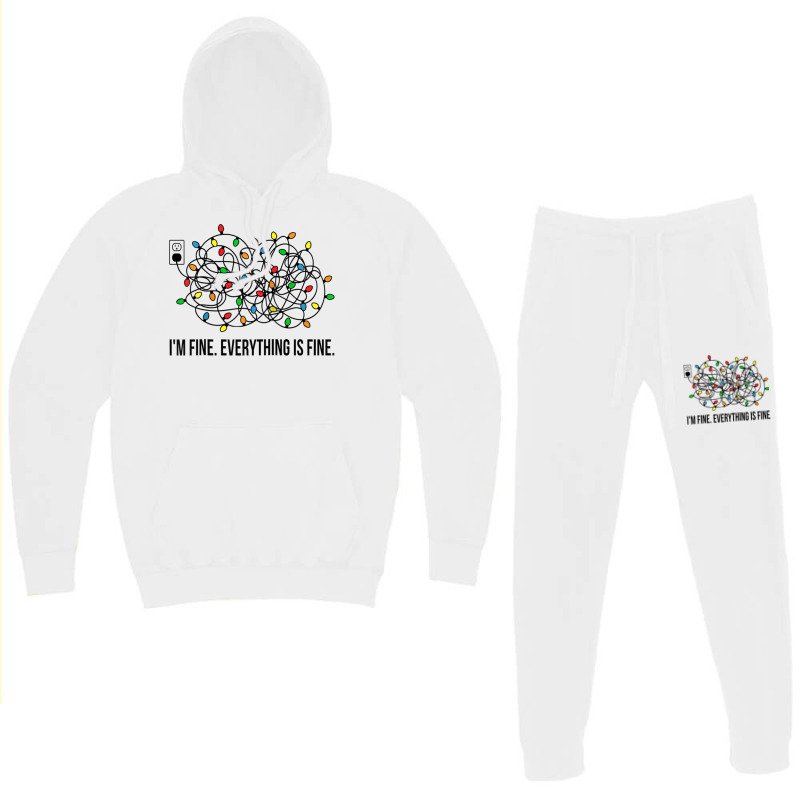 Christmas Lights I M Fine Everything Is Fine Ugly Christmas Hoodie & Jogger Set | Artistshot