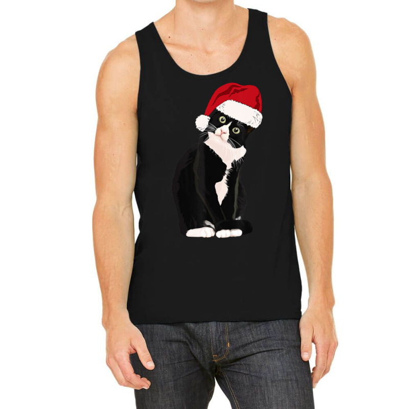 Tuxedo Cat Meow Christmas Cat Catmas Cute Tuxie Lover Tank Top by cm-arts | Artistshot