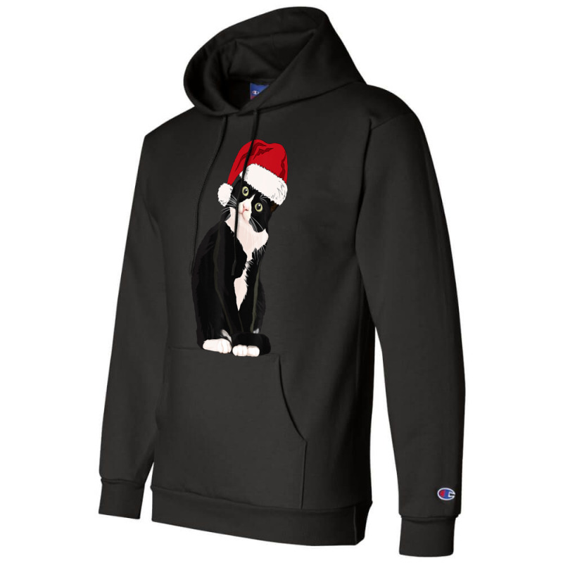 Tuxedo Cat Meow Christmas Cat Catmas Cute Tuxie Lover Champion Hoodie by cm-arts | Artistshot