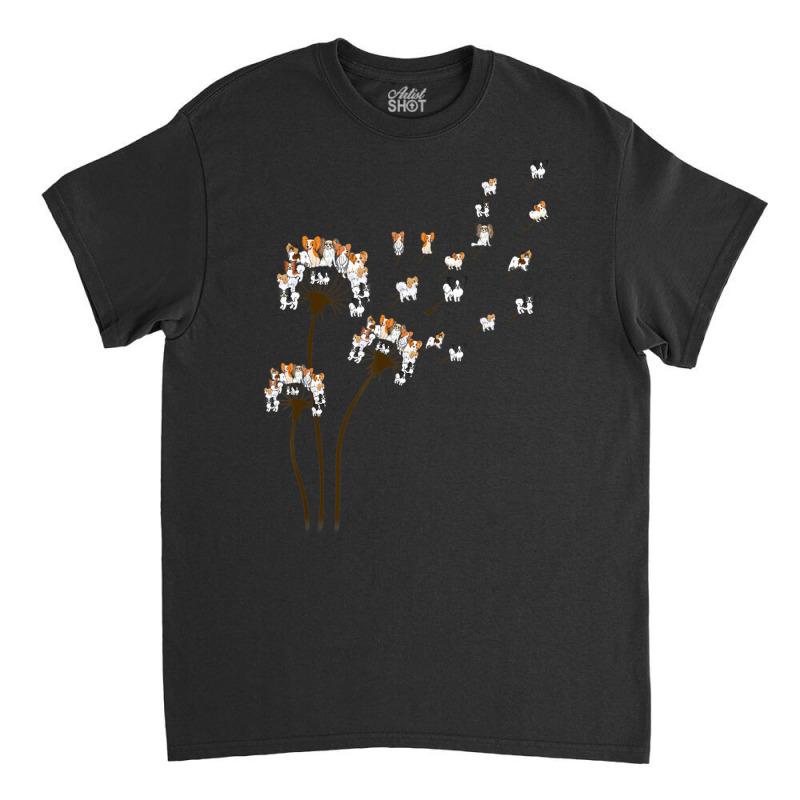 Flower Papillon Dogs Dandelion Animal Lovers Women Classic T-shirt by cm-arts | Artistshot