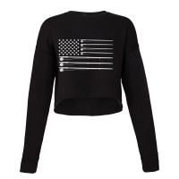 Fly Rod Fishing American Flag Cropped Sweater | Artistshot