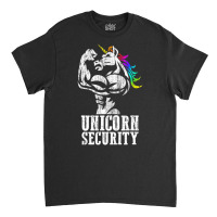 Unicorn Security Rainbow Muscle Manly Christmas Classic T-shirt | Artistshot