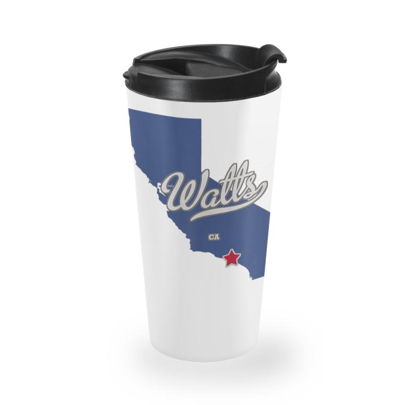 Watts California Los Angeles Ca Map T Shirt Travel Mug | Artistshot