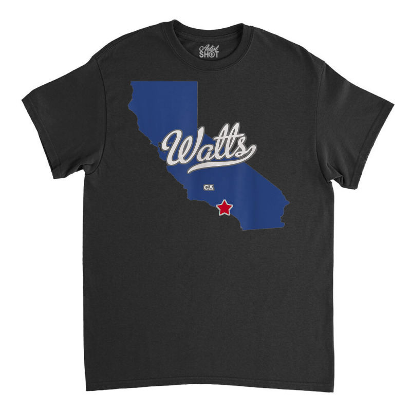 Watts California Los Angeles Ca Map T Shirt Classic T-shirt | Artistshot