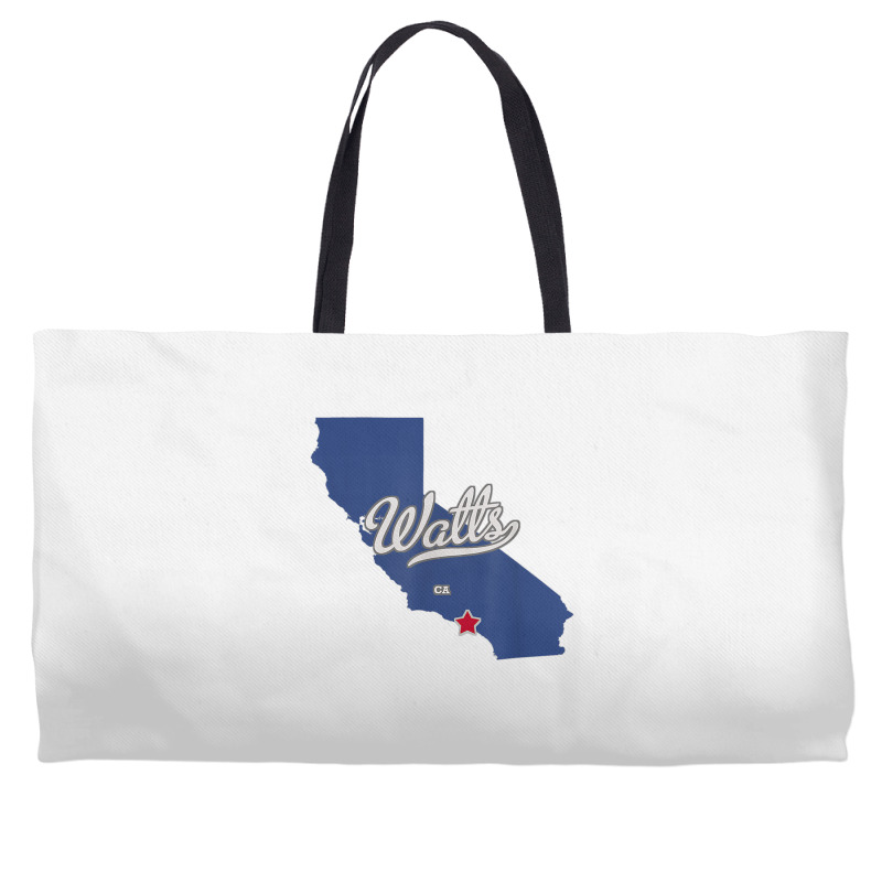 Watts California Los Angeles Ca Map T Shirt Weekender Totes | Artistshot