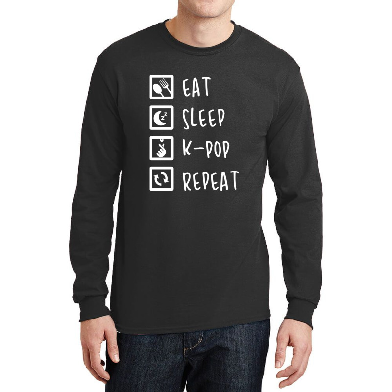 Eat Sleep K-pop Repeat Perfect Combination Music Shirt Essential Long Sleeve Shirts by MargaretDaniels | Artistshot