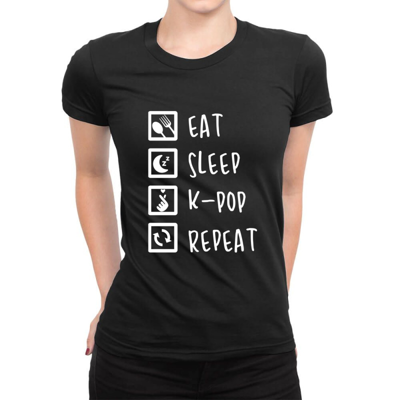 Eat Sleep K-pop Repeat Perfect Combination Music Shirt Essential Ladies Fitted T-Shirt by TimothyPickard | Artistshot