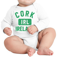 Cork Ireland Irl Gym Style Distressed Green Print Long Sleeve Baby Bodysuit | Artistshot