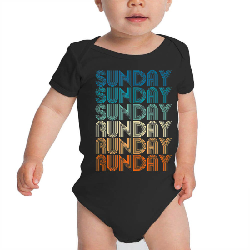 Sunday Runday Vintage Retro Fitness Sport Baby Bodysuit by cm-arts | Artistshot