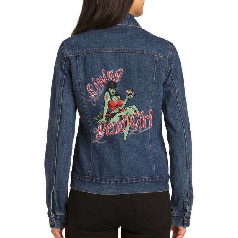 Living Dead Girl Ladies Denim Jacket by CHRISTYWOODS | Artistshot