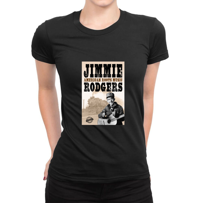 Jimmie Rodgers - American Roots Ladies Fitted T-Shirt by cm-arts | Artistshot