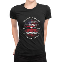 American Grown Latvian Roots Latvia Flag Ladies Fitted T-shirt | Artistshot