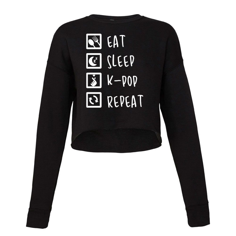 Eat Sleep K-pop Repeat Perfect Combination Music Shirt Essential Cropped Sweater by DebbieElliott | Artistshot