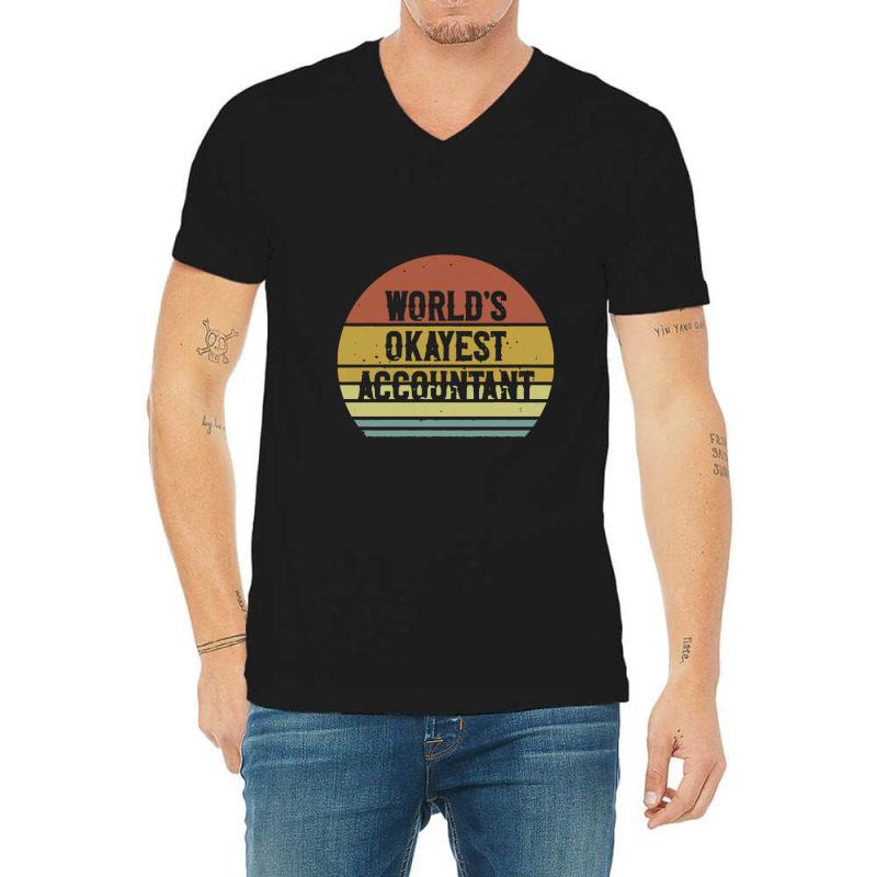 Anesthesiologist   World's Okayest Accountant V-neck Tee | Artistshot