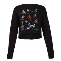 Garden Birds Cardinal Blue Jay Hummingbird Robin Wren Finch Cropped Sweater | Artistshot