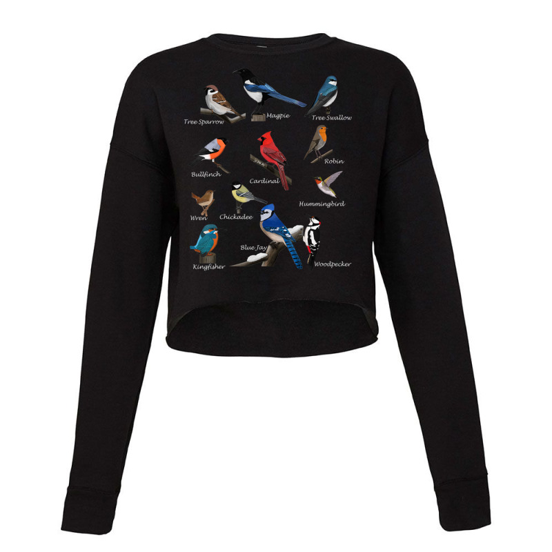 Garden Birds Cardinal Blue Jay Hummingbird Robin Wren Finch Cropped Sweater by cm-arts | Artistshot