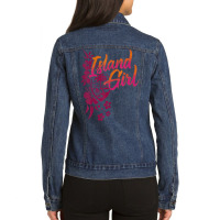 Guam Flower Chamorrita Guam Island Guamanian Girl Chamorro Ladies Denim Jacket | Artistshot