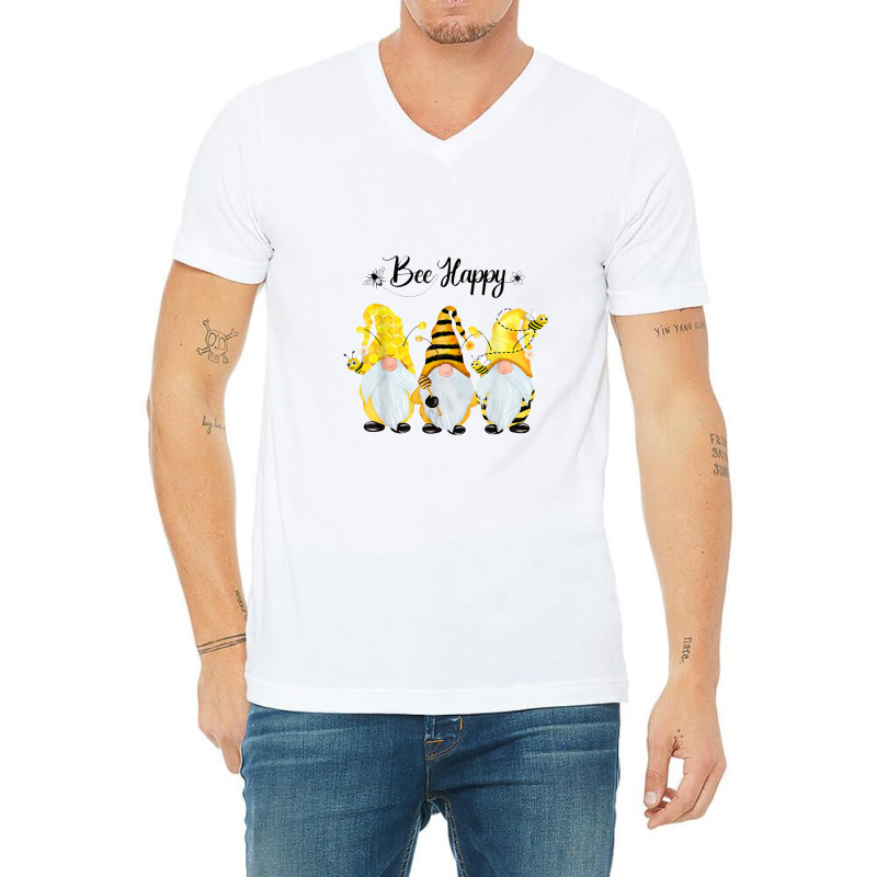 Bee Happy Bee Gnome Spring V-neck Tee | Artistshot