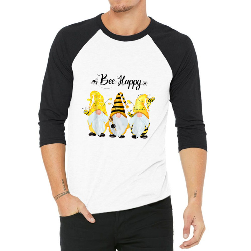 Bee Happy Bee Gnome Spring 3/4 Sleeve Shirt | Artistshot