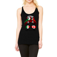 Mexico Canada Flag Mexican Canadian Messy Bun Racerback Tank | Artistshot