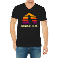 Retro Gannett Peak Wyoming National Park Wolfs Head V-neck Tee | Artistshot