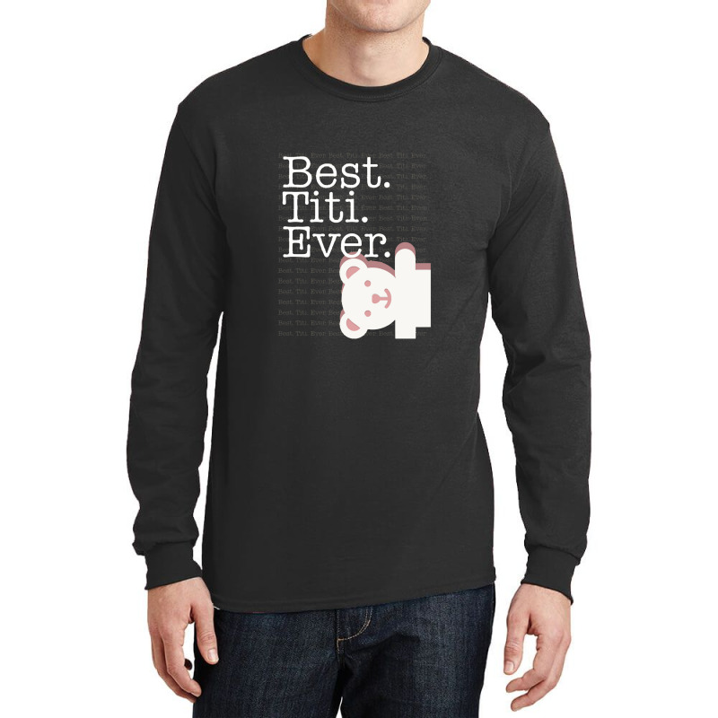 Best Titi Ever Pattern Cute Aunt Auntie White Bear Women Long Sleeve Shirts | Artistshot