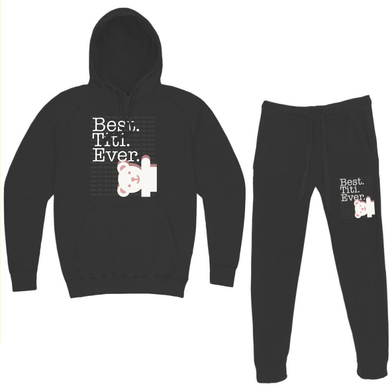 Best Titi Ever Pattern Cute Aunt Auntie White Bear Women Hoodie & Jogger Set | Artistshot