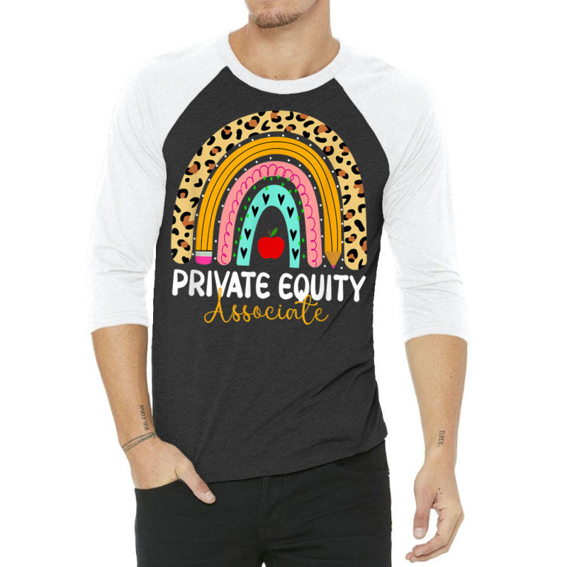 Private Equity Associate Leopard Rainbow Finance Back Work 3/4 Sleeve Shirt by August | Artistshot