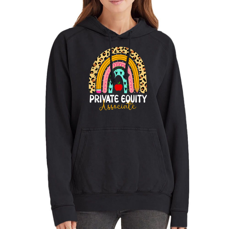 Private Equity Associate Leopard Rainbow Finance Back Work Vintage Hoodie by August | Artistshot