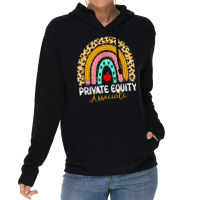 Private Equity Associate Leopard Rainbow Finance Back Work Lightweight Hoodie | Artistshot