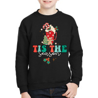 Tis The Season Christmas Vibes And Hot Cocoa Family Pajamas Youth Sweatshirt | Artistshot