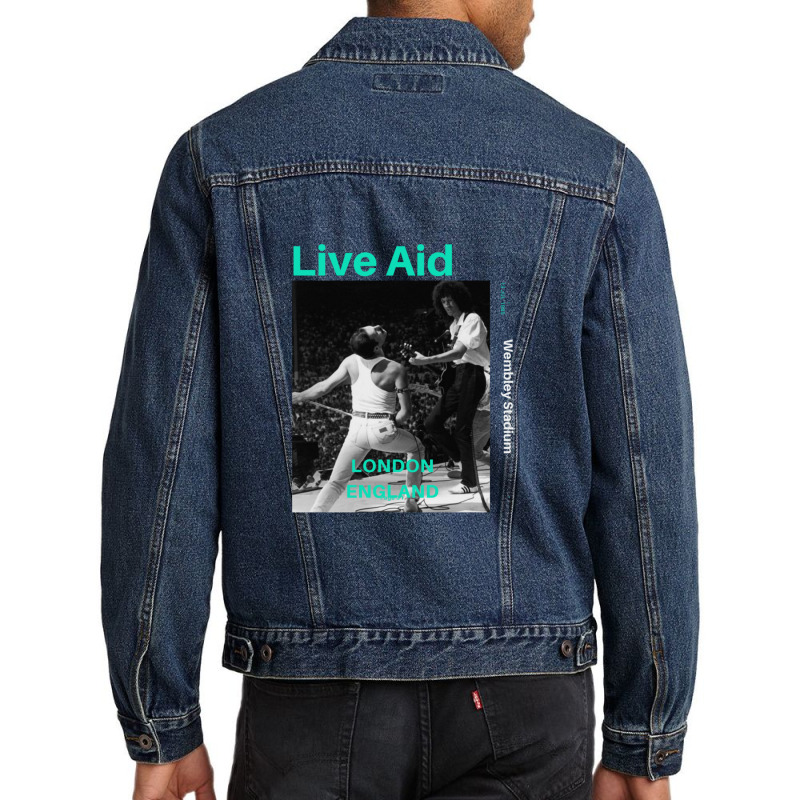 Live Aid At Wembley Essential 1 Men Denim Jacket by cm-arts | Artistshot