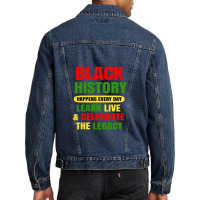 Black History Happens Every Day Black History Month Unisex Men Denim Jacket | Artistshot