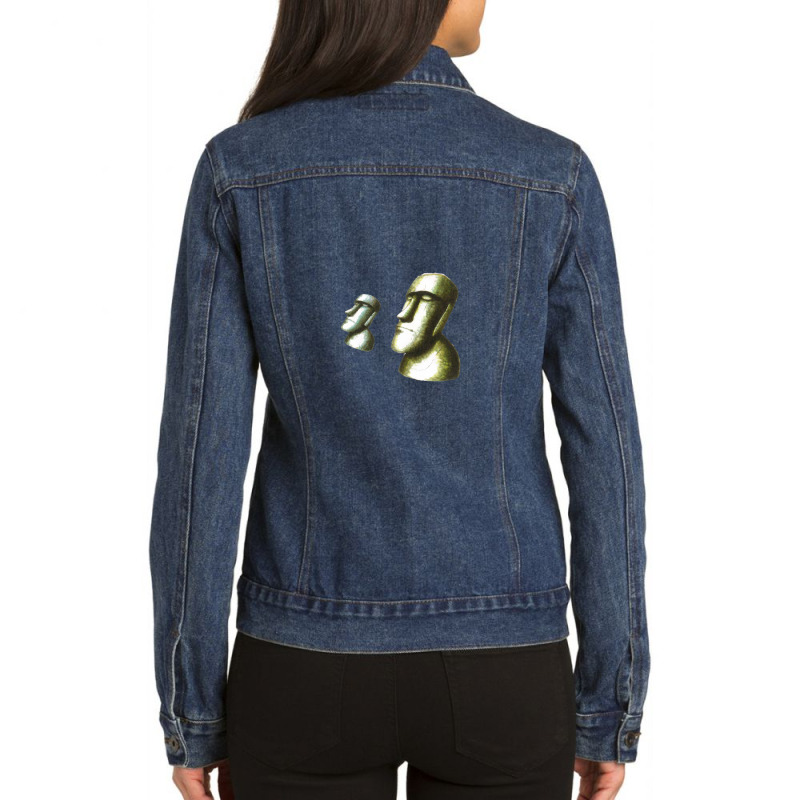 Easter Island Heads - Concept Ladies Denim Jacket | Artistshot