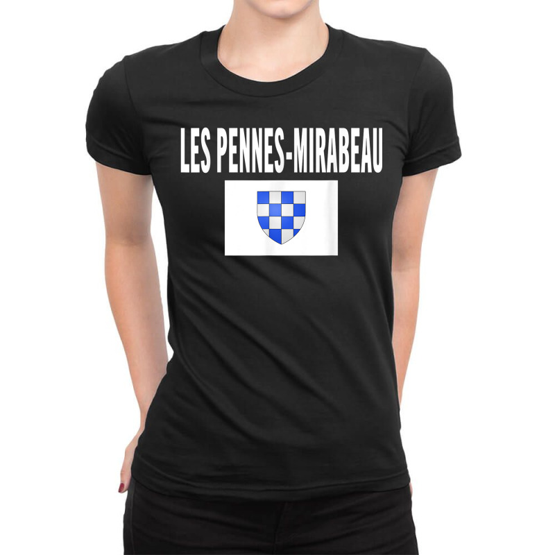 Les Pennes Mirabeau Flag National France Pride Gift Ladies Fitted T-Shirt by Clinical | Artistshot