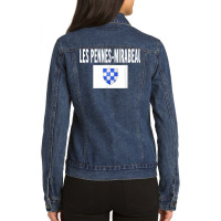 Les Pennes Mirabeau Flag National France Pride Gift Ladies Denim Jacket | Artistshot