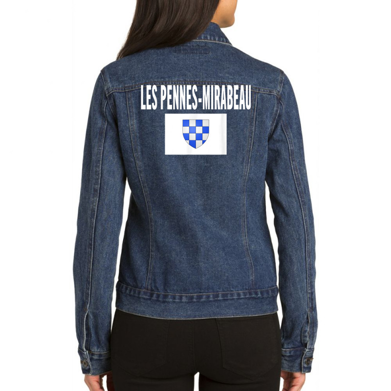 Les Pennes Mirabeau Flag National France Pride Gift Ladies Denim Jacket by Clinical | Artistshot