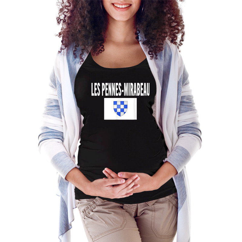 Les Pennes Mirabeau Flag National France Pride Gift Maternity Scoop Neck T-shirt by Clinical | Artistshot