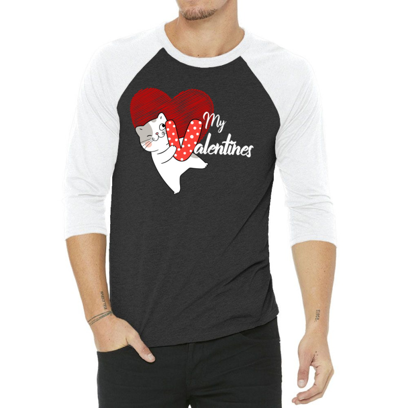 My Cat Is My Valentines 3/4 Sleeve Shirt by BELLINI | Artistshot