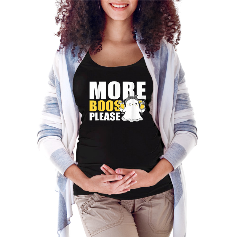 More Boos Please Funny Halloween Drinking Ghost Drunk Maternity Scoop Neck T-shirt by August | Artistshot