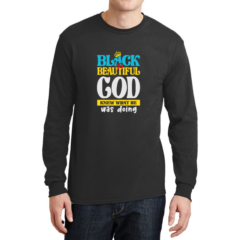 Black Is Beautiful Black History Month Gift Blue Long Sleeve Shirts | Artistshot