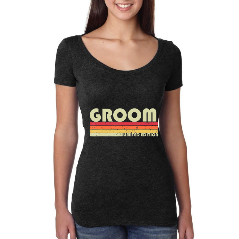 Groom Job Title Profession Birthday Worker Women's Triblend Scoop T-shirt by cm-arts | Artistshot