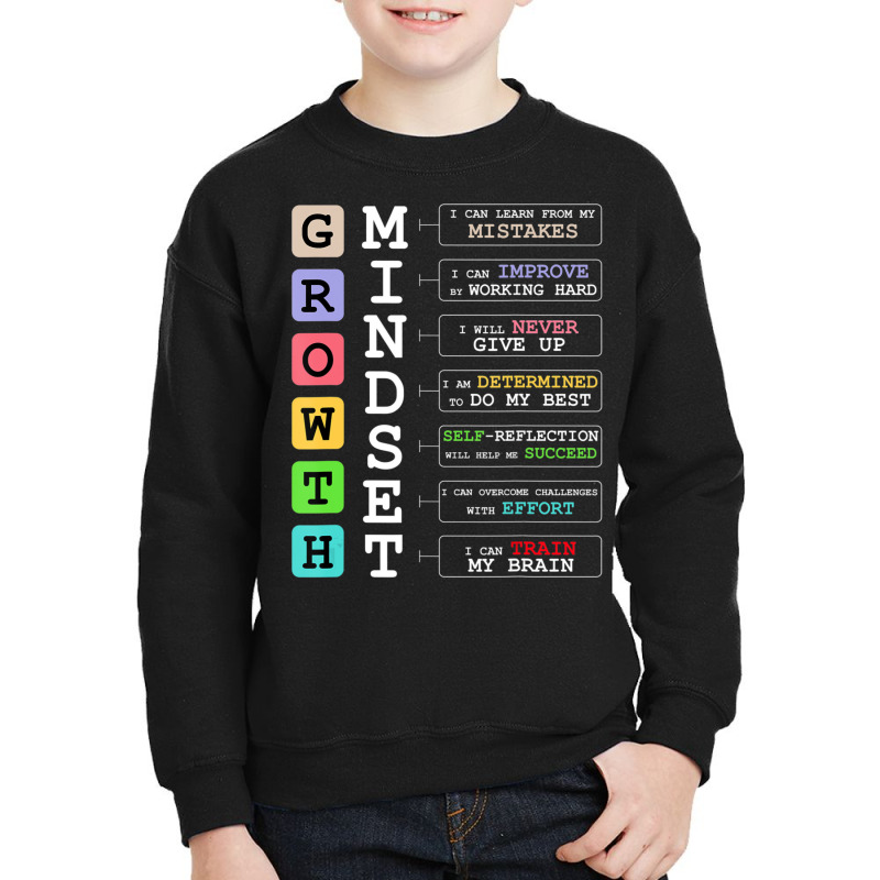 Growth Mindse Positive School Classroom Teacher Youth Sweatshirt by cm-arts | Artistshot