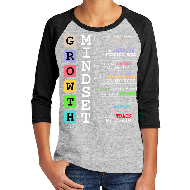 Growth Mindse Positive School Classroom Teacher Youth 3/4 Sleeve by cm-arts | Artistshot