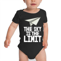 The Sky Is The Limit Paper Plane Baby Bodysuit | Artistshot