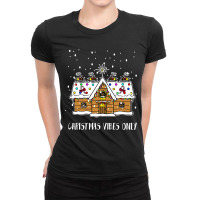 Christmas Vibes Only Shirt Funny Santa Christmas Tshirt Boy Girl Holid Ladies Fitted T-shirt | Artistshot